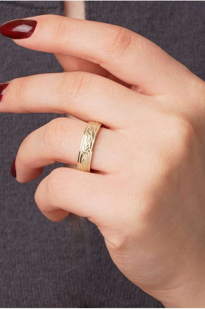 Altın Alyans Desenli Sarı