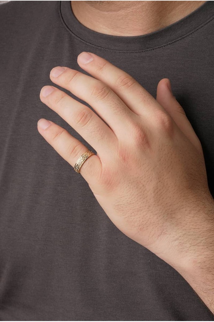 Altın Alyans Desenli Sarı