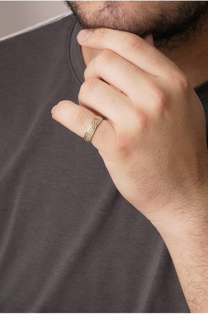 Altın Alyans Desenli Sarı