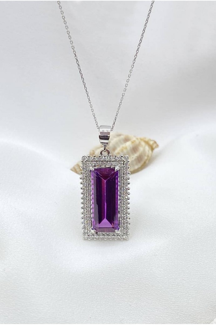 Ametistli Pırlantalı Kolye 8,97 Karat
