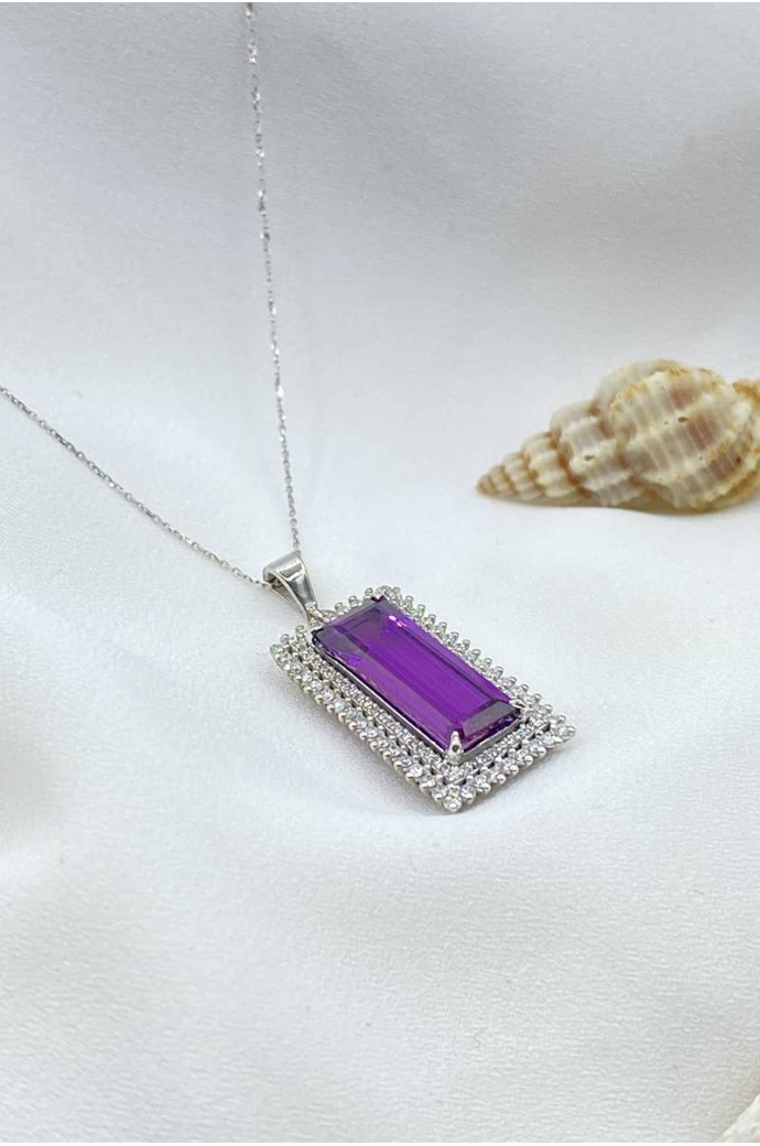 Ametistli Pırlantalı Kolye 8,97 Karat
