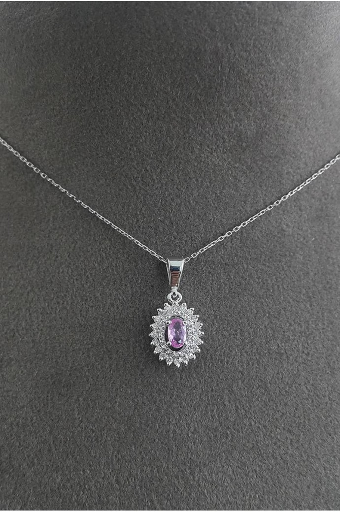 Ametistli Pırlantalı Kolye 1,30 Karat