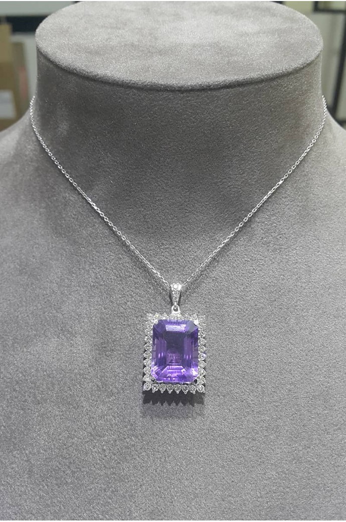 Ametistli Pırlantalı Kolye 10,32 Karat