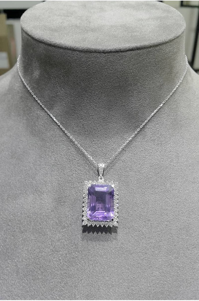 Ametistli Pırlantalı Kolye 10,32 Karat