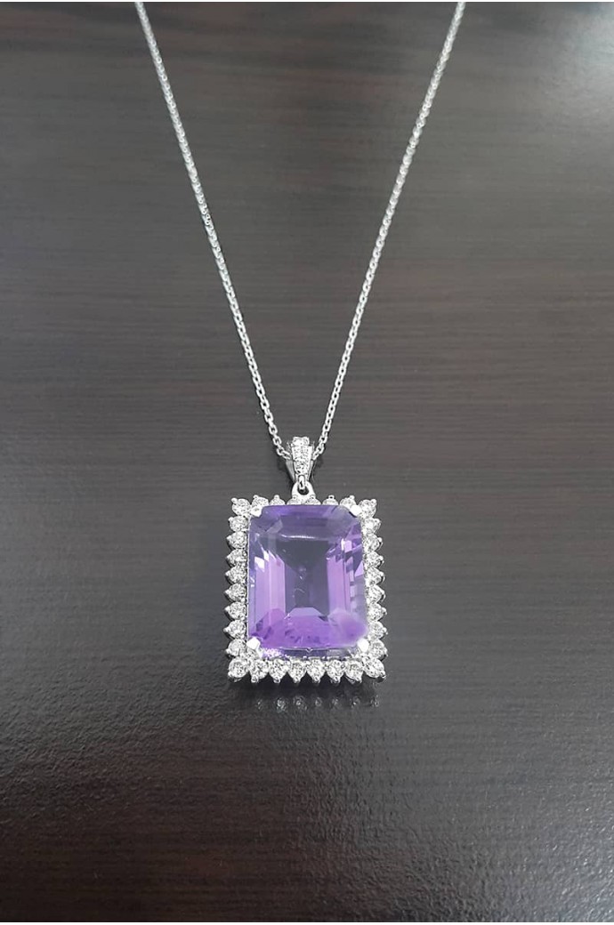 Ametistli Pırlantalı Kolye 10,32 Karat