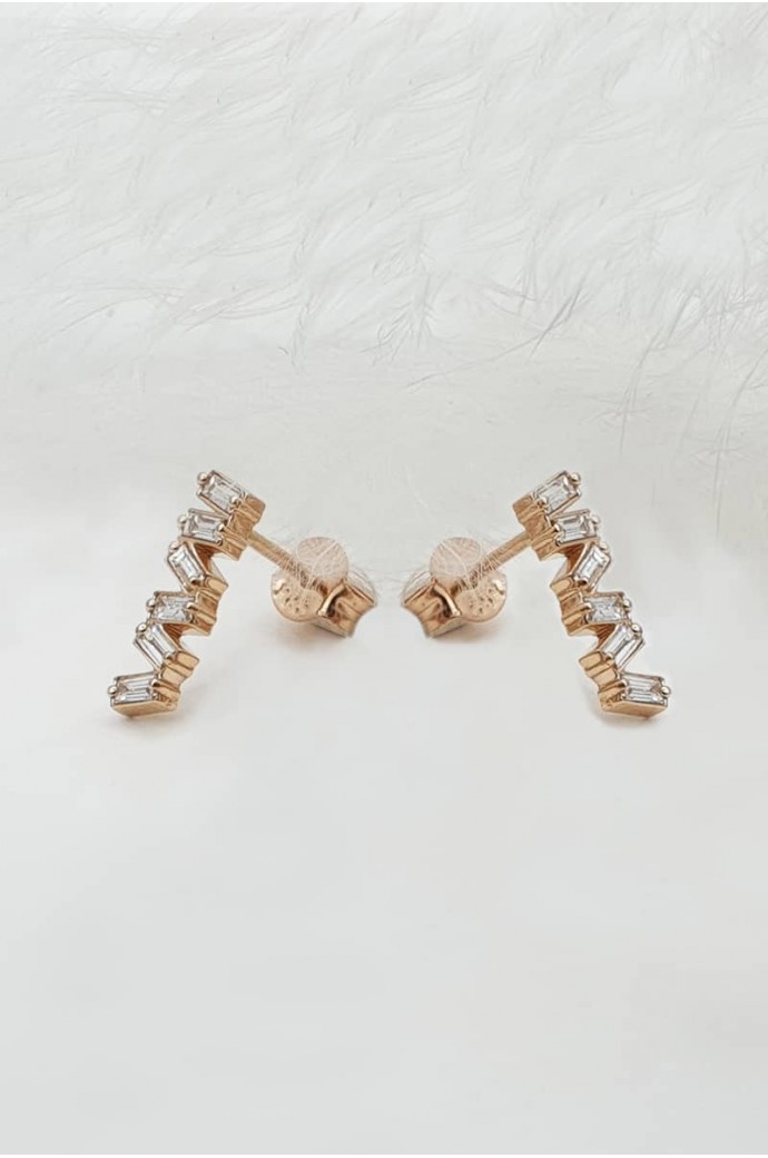 Baget Pırlanta Küpe 0,21 Karat 