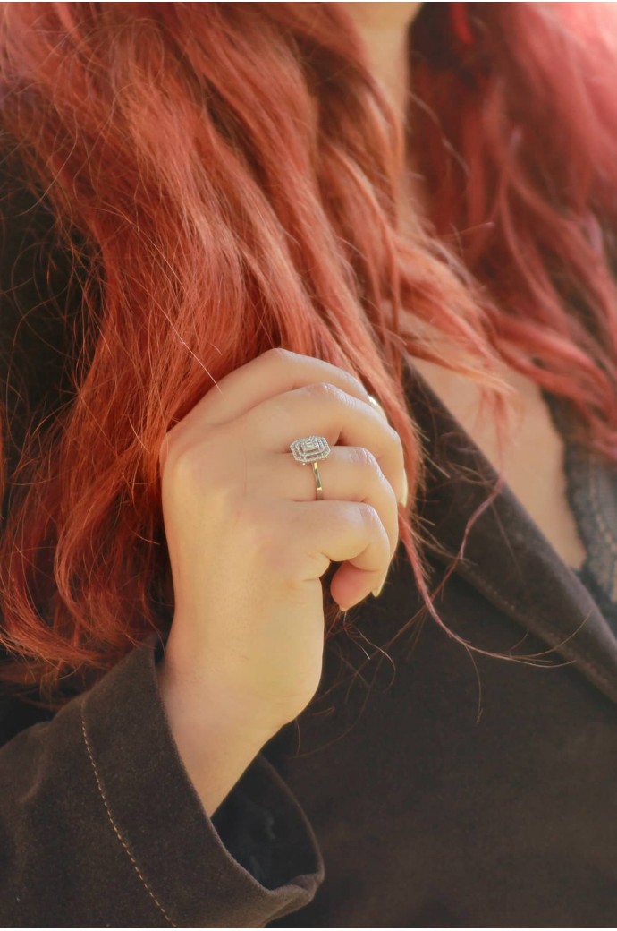 A Baget Pırlanta Yüzük 0,20 Karat 