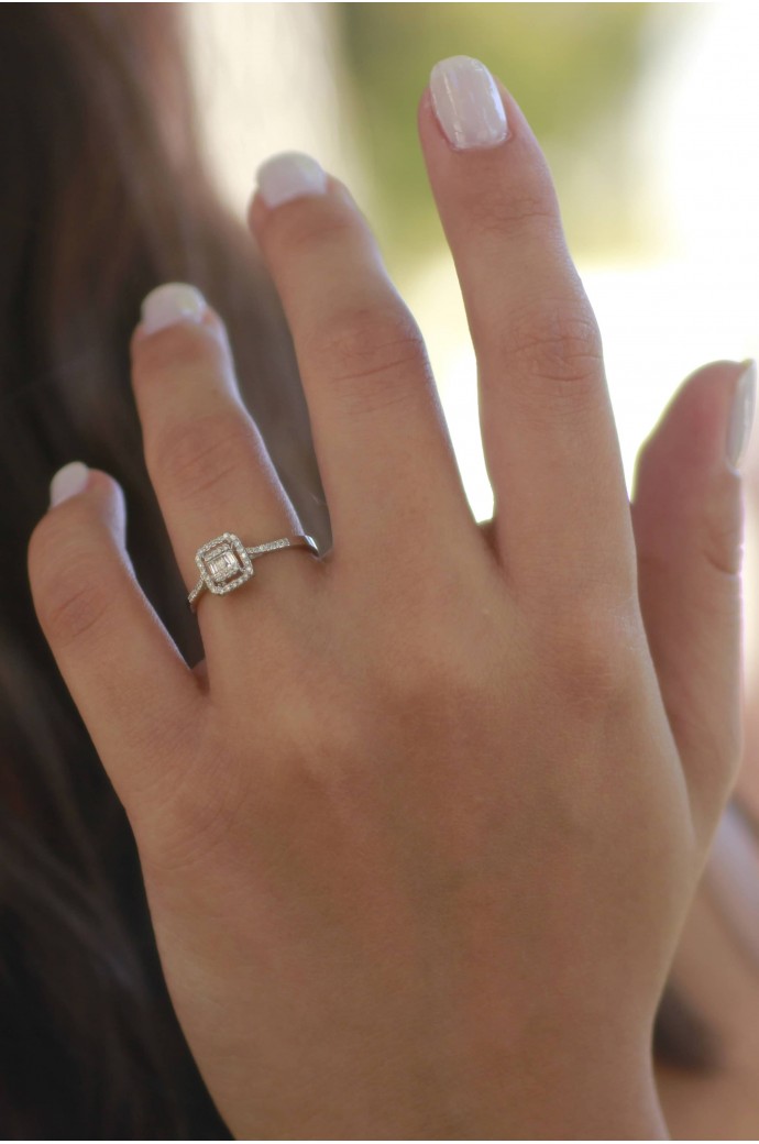 Baget Pırlanta Yüzük 0,19 Karat 