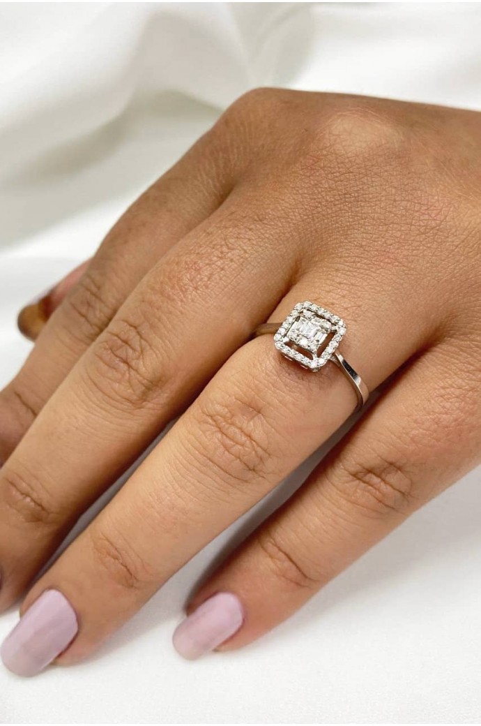 Baget Pırlanta Yüzük 0,16 Karat 