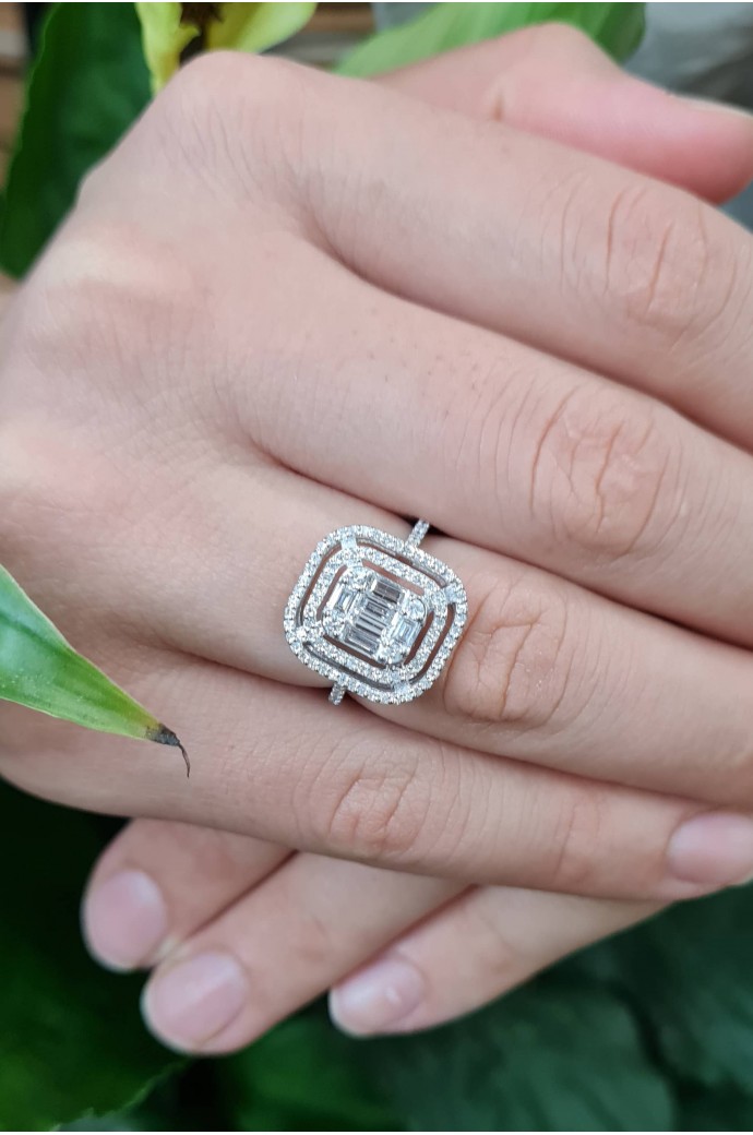 Baget Pırlanta Yüzük 0,73 Karat 