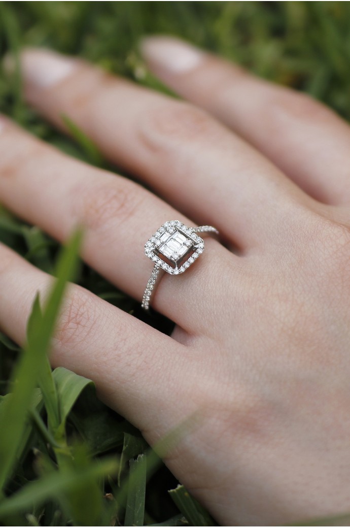 Baget Pırlanta Yüzük 0,43 Karat 