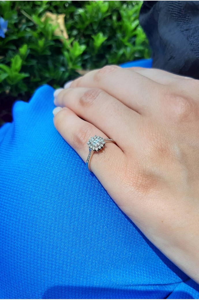 Baget Pırlanta Yüzük 0,37 Karat 