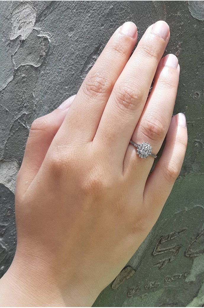 Baget Pırlanta Yüzük 0,37 Karat 