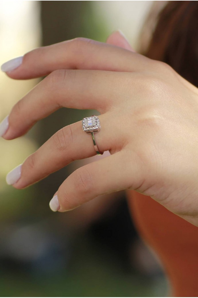 Baget Pırlanta Yüzük 0,07 Karat 