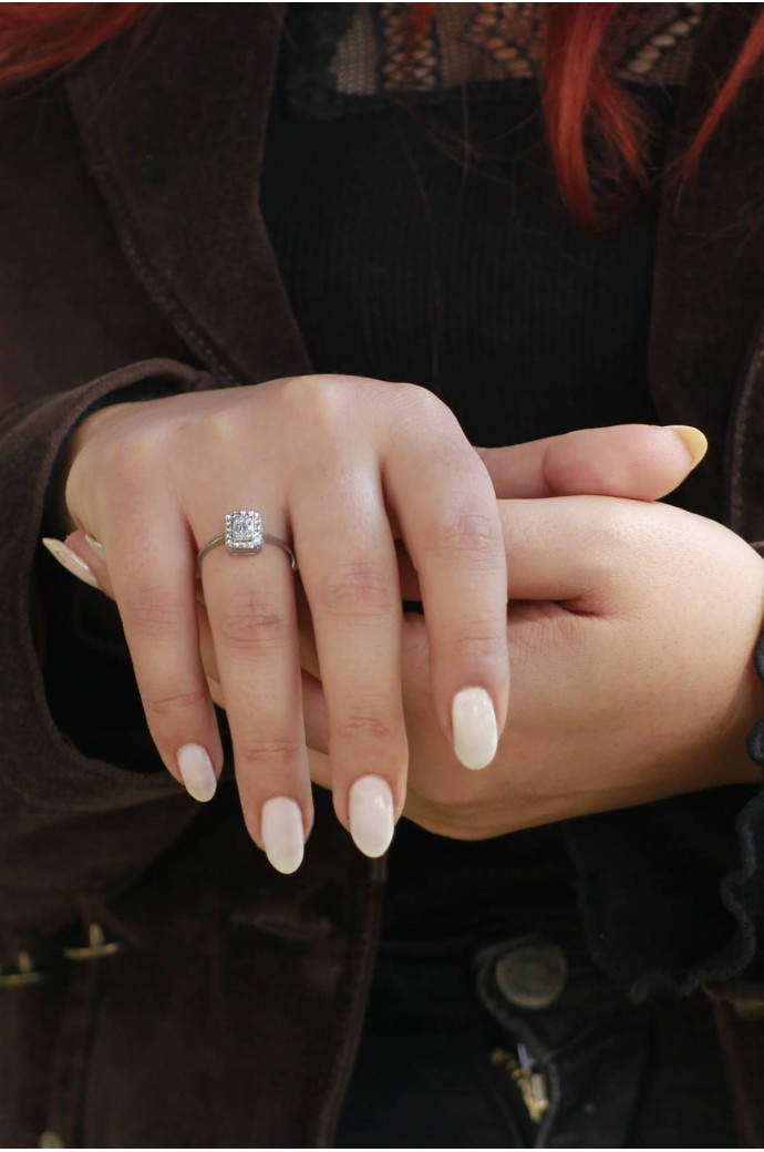 Baget Pırlanta Yüzük 0,07 Karat 