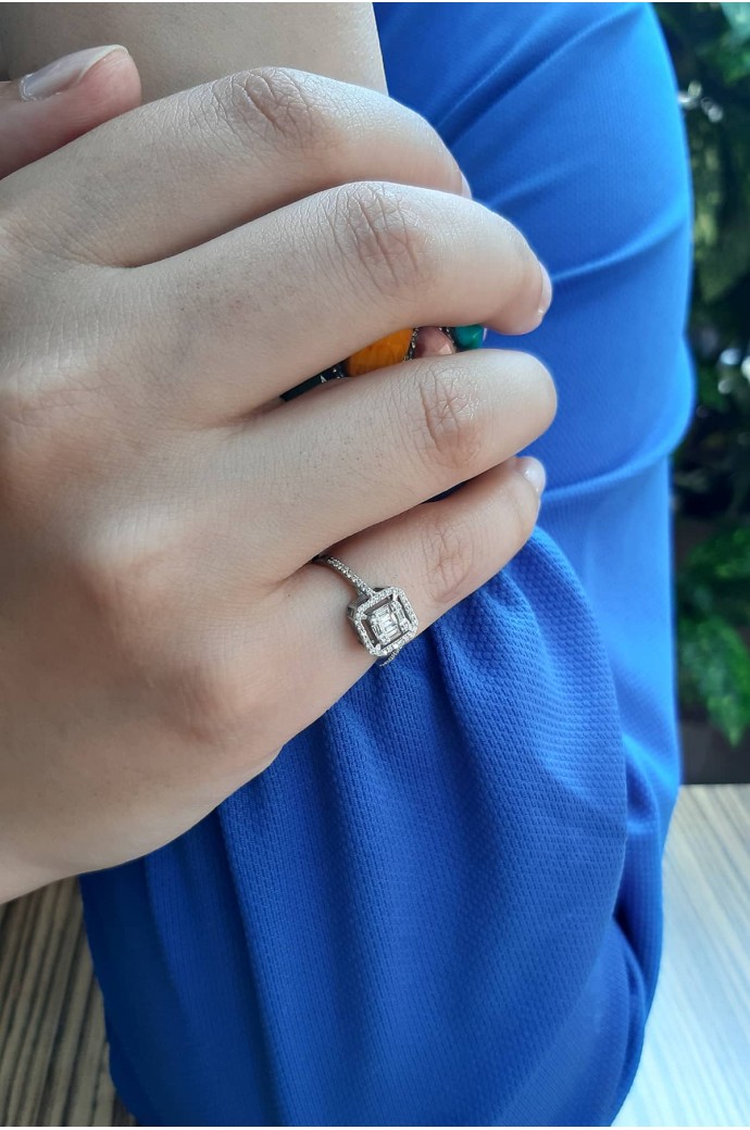 Baget Pırlanta Yüzük 0,25 Karat 