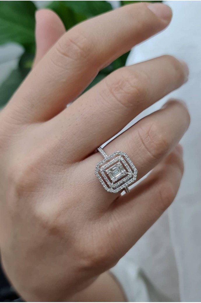 Baget Pırlanta Yüzük 0,52 Karat 