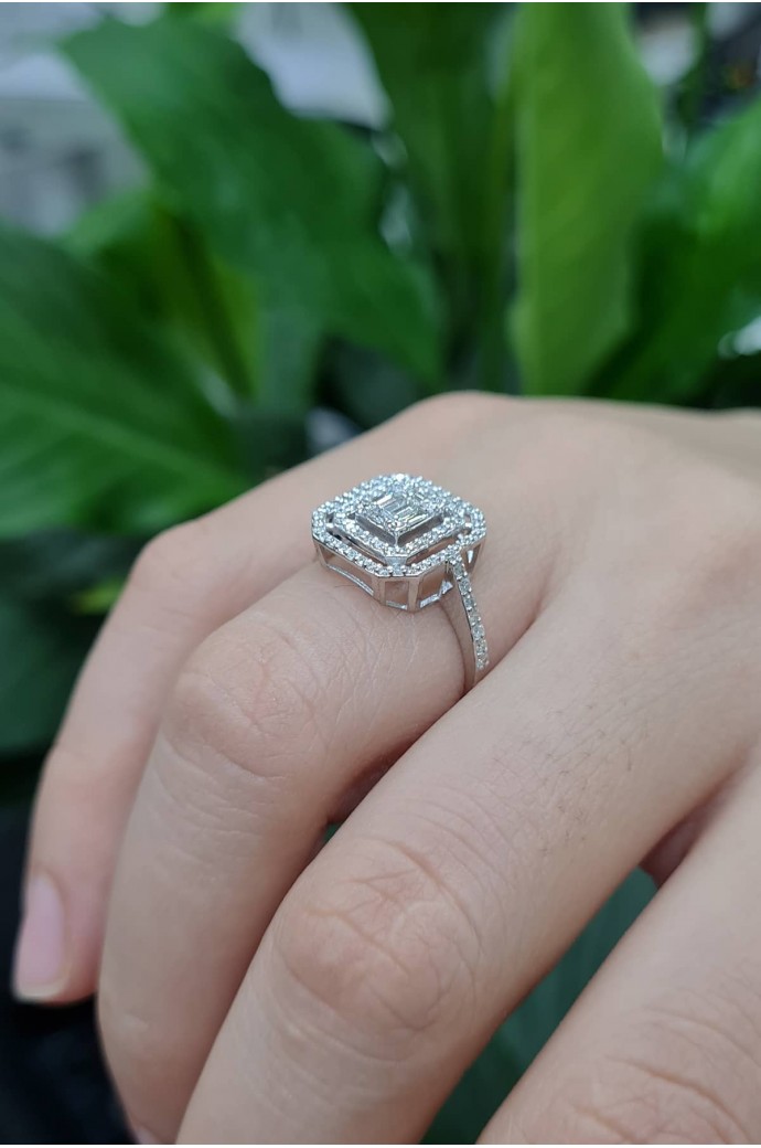 Baget Pırlanta Yüzük 0,52 Karat 