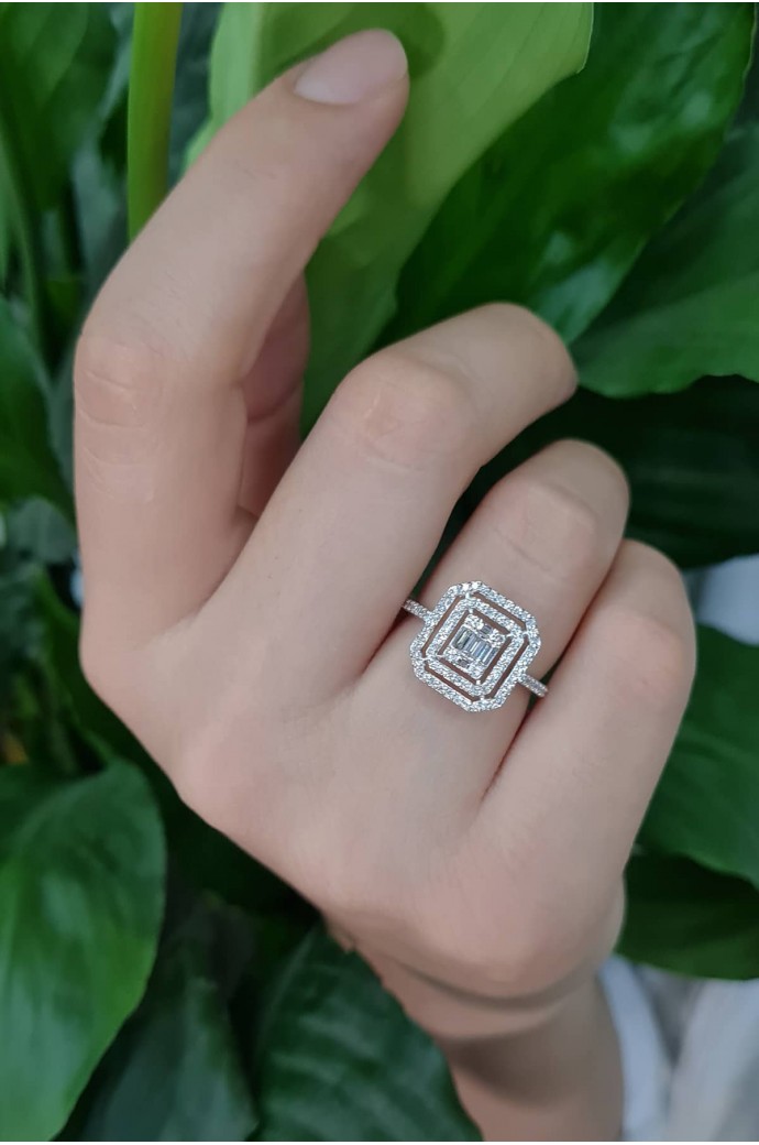 Baget Pırlanta Yüzük 0,52 Karat 