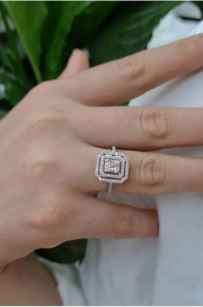 Baget Pırlanta Yüzük 0,52 Karat 