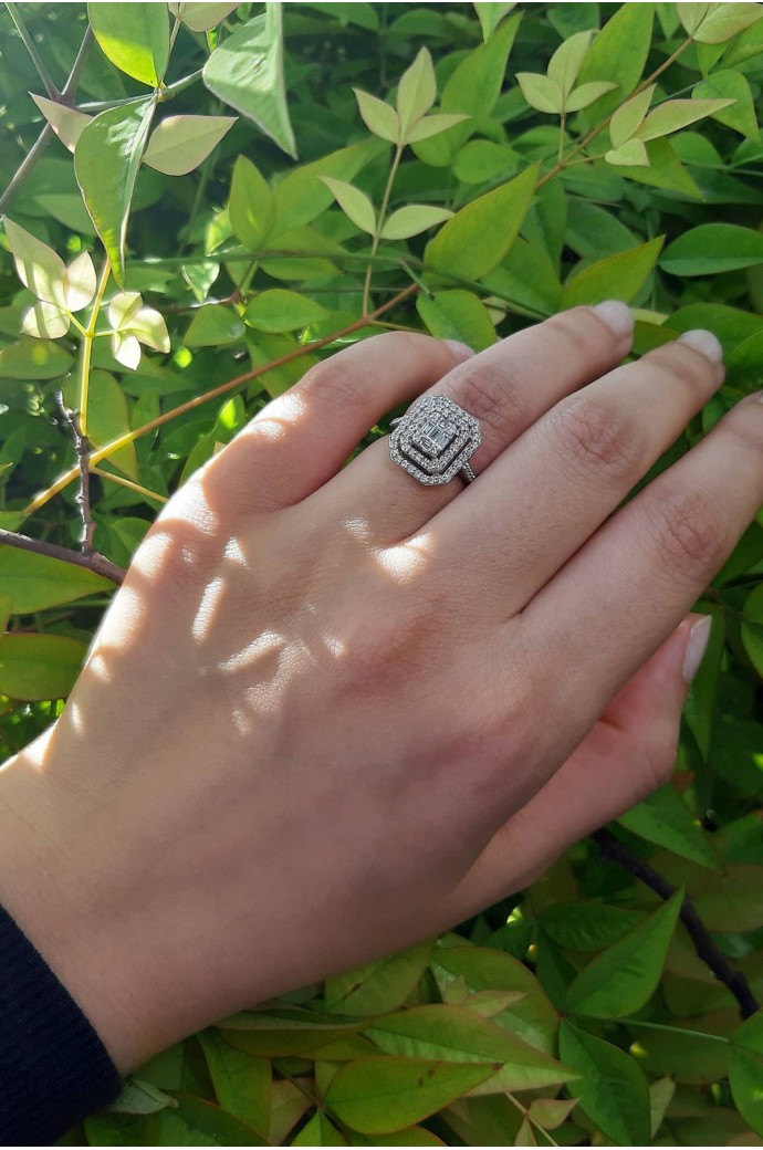 Baget Pırlanta Yüzük 0,52 Karat 