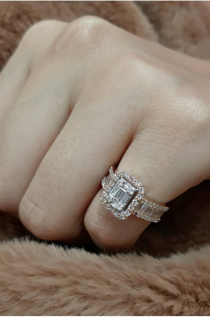 Baget Pırlanta Yüzük 1,07 Karat 