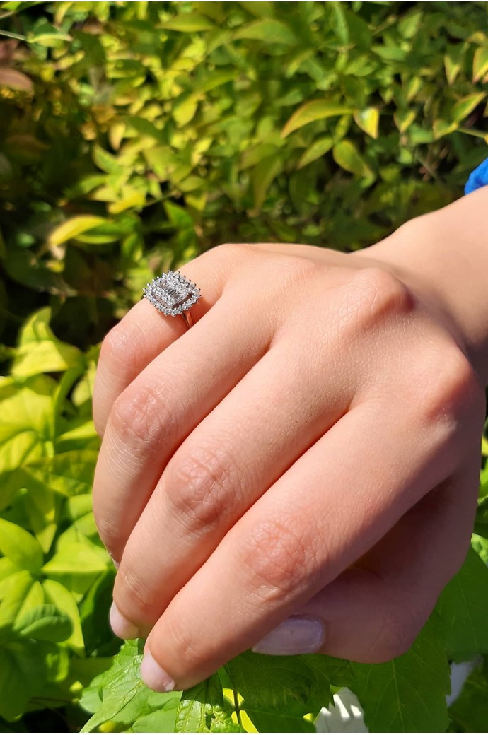 Baget Pırlanta Yüzük 0,46 Karat 