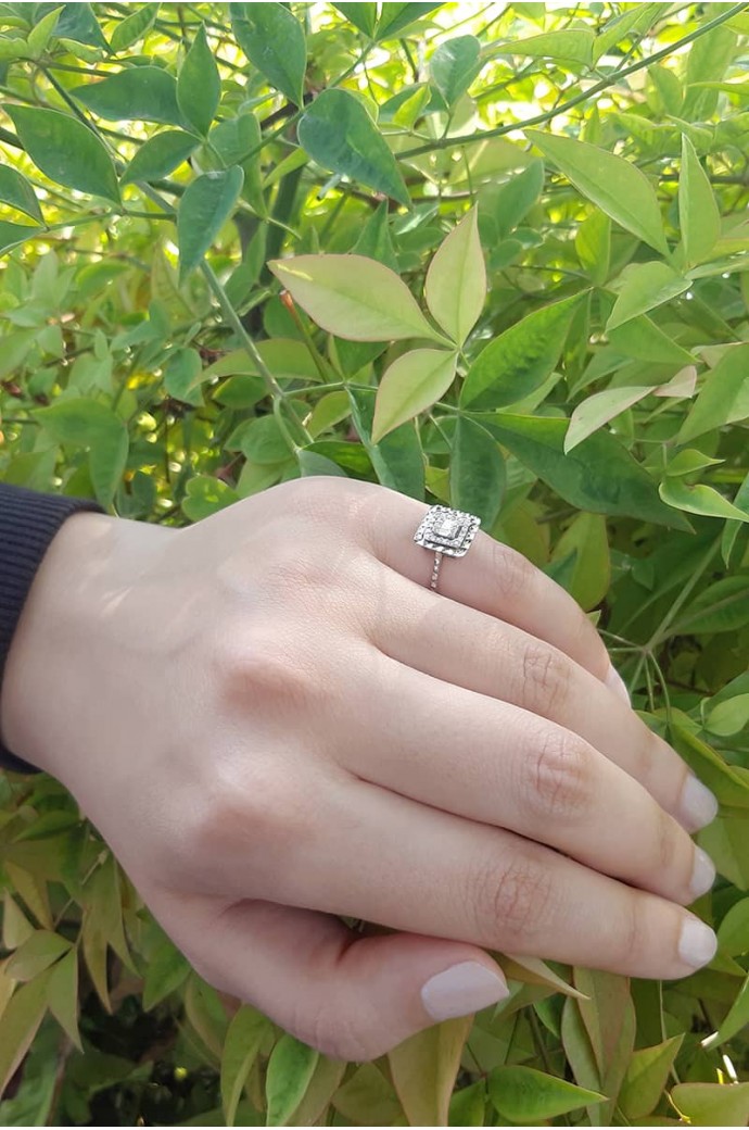 Baget Pırlanta Yüzük 0,12 Karat 