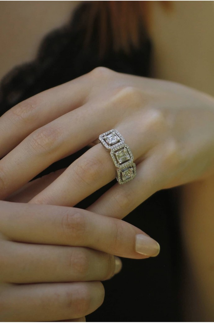 Baget Pırlanta Yüzük 1,01 Karat 