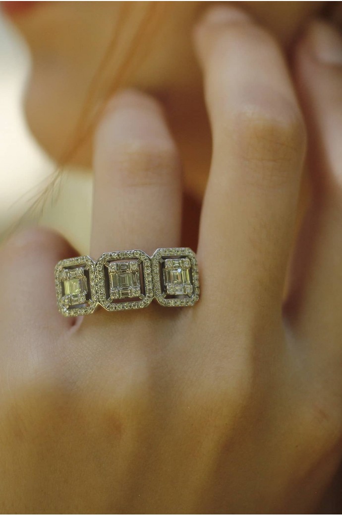 Baget Pırlanta Yüzük 1,01 Karat 