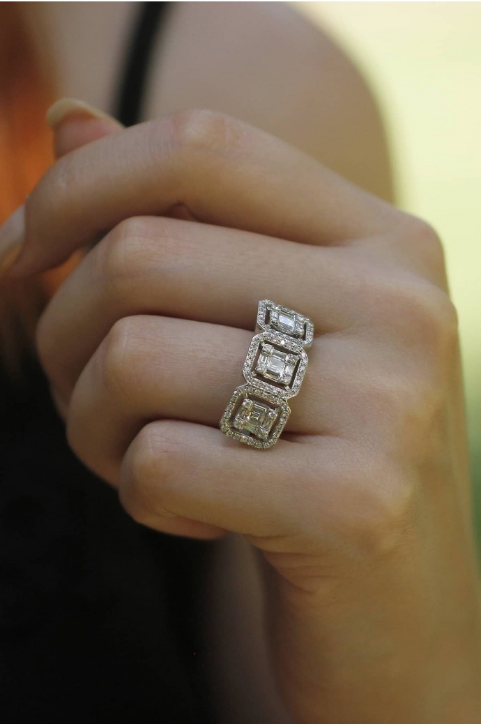 Baget Pırlanta Yüzük 1,01 Karat 