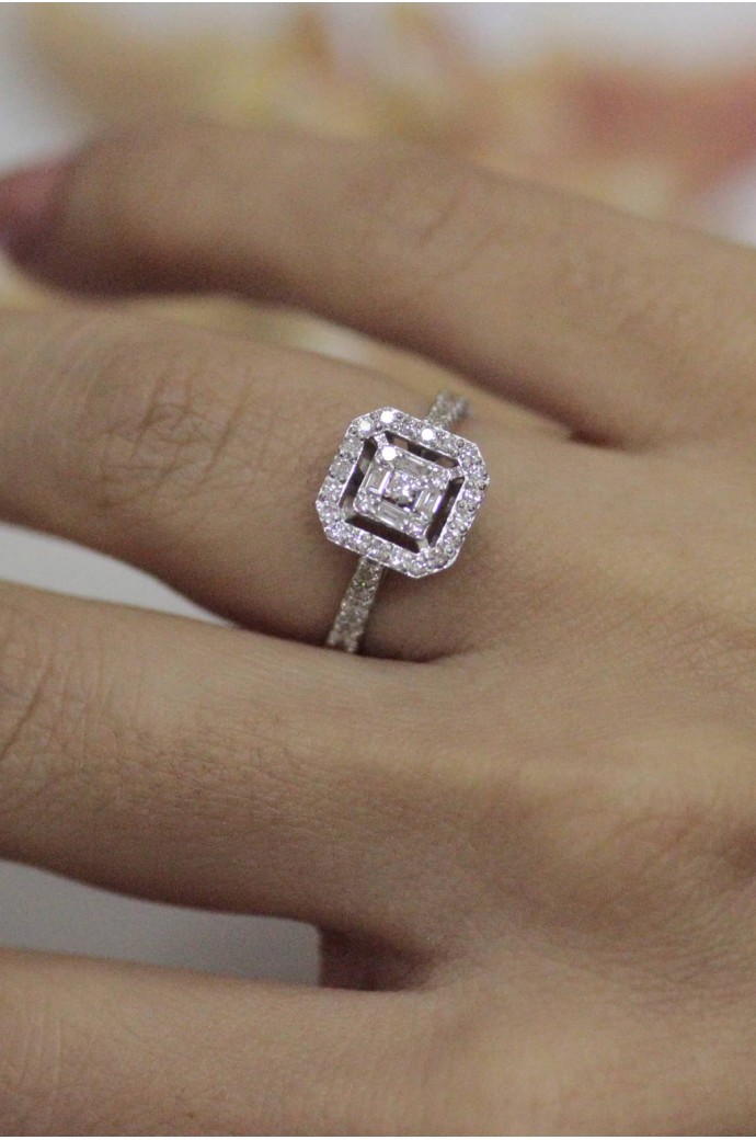 Baget Pırlanta Yüzük 0,58 Karat 