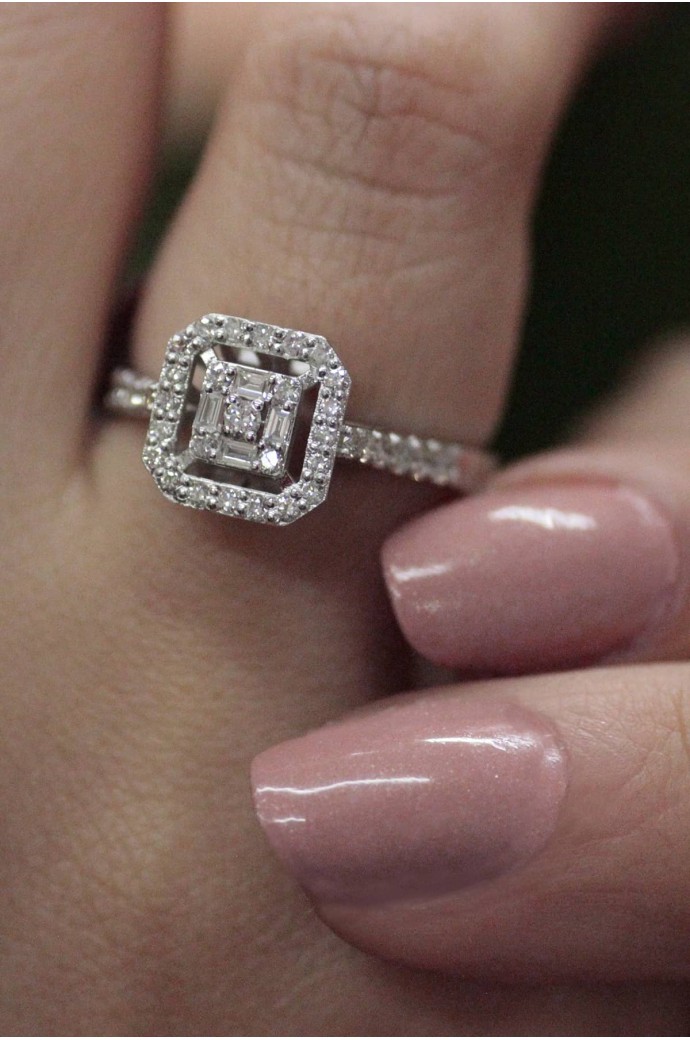 Baget Pırlanta Yüzük 0,58 Karat 