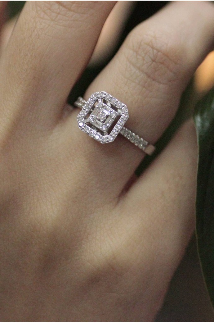 Baget Pırlanta Yüzük 0,58 Karat 