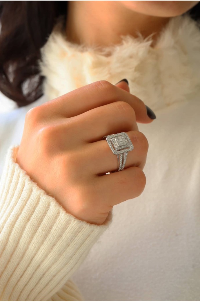 Baget Pırlanta Yüzük 0,71 Karat 