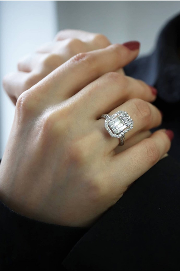 Baget Pırlanta Yüzük 0,95 Karat 