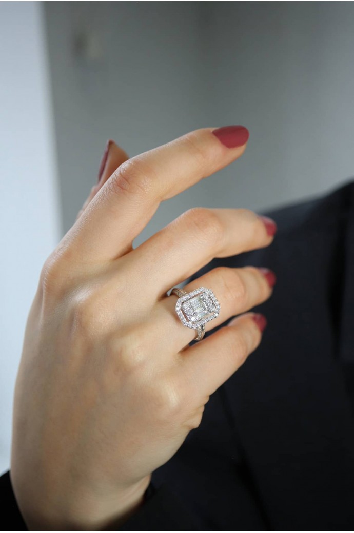 Baget Pırlanta Yüzük 0,95 Karat 