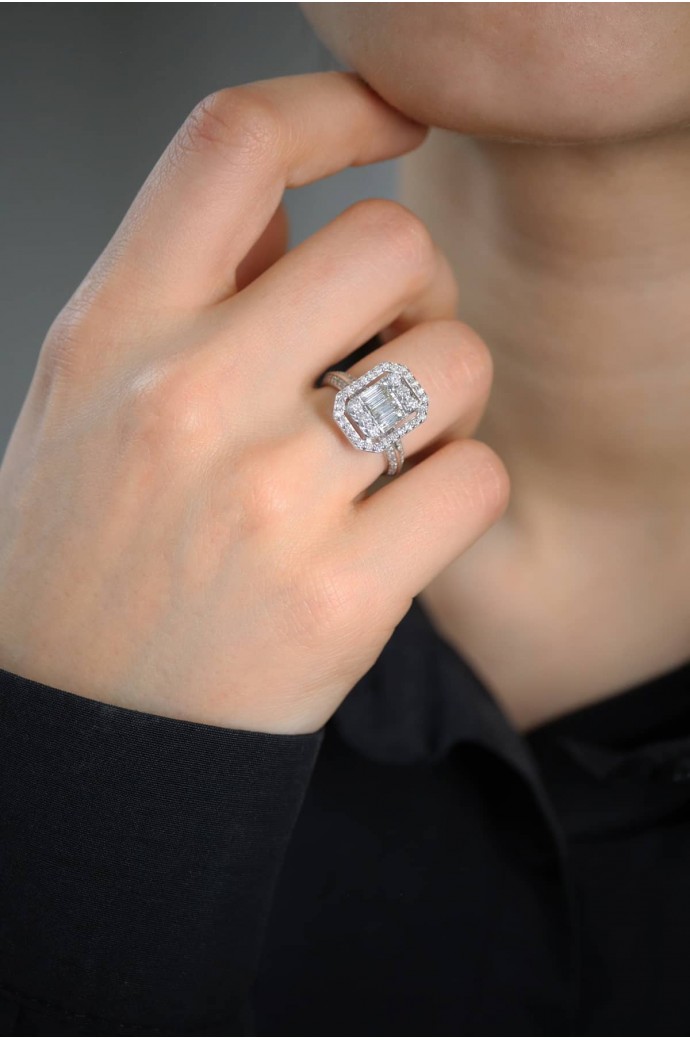 Baget Pırlanta Yüzük 0,95 Karat 