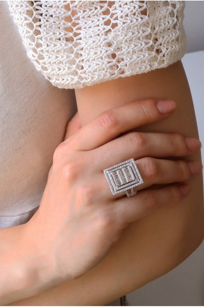 Baget Pırlanta Yüzük 0,99 Karat 