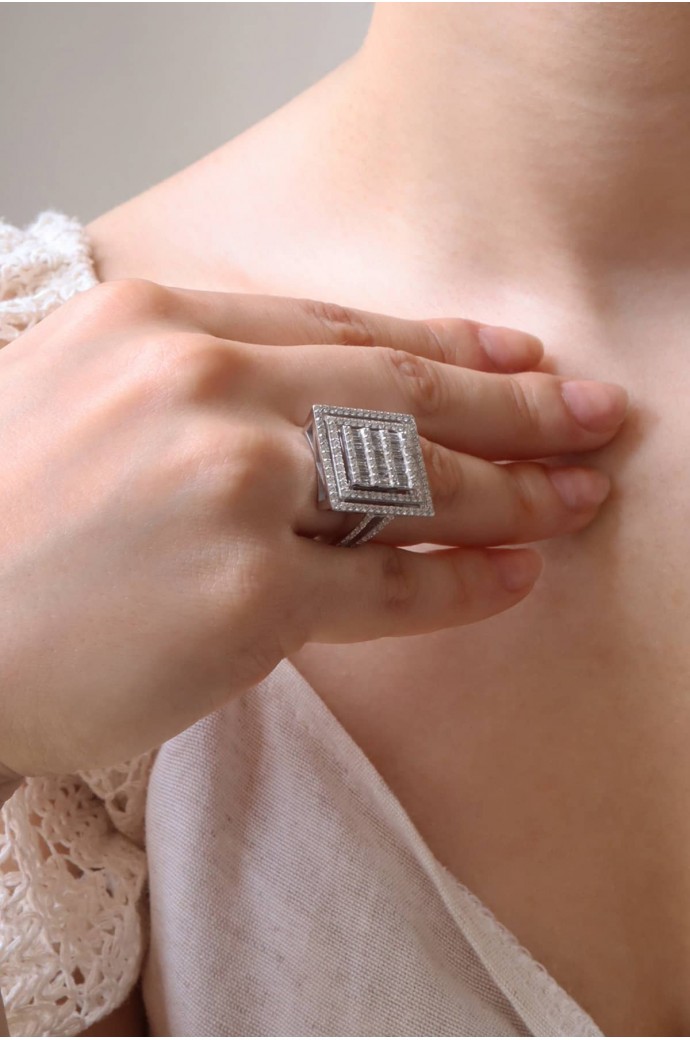 Baget Pırlanta Yüzük 0,99 Karat 