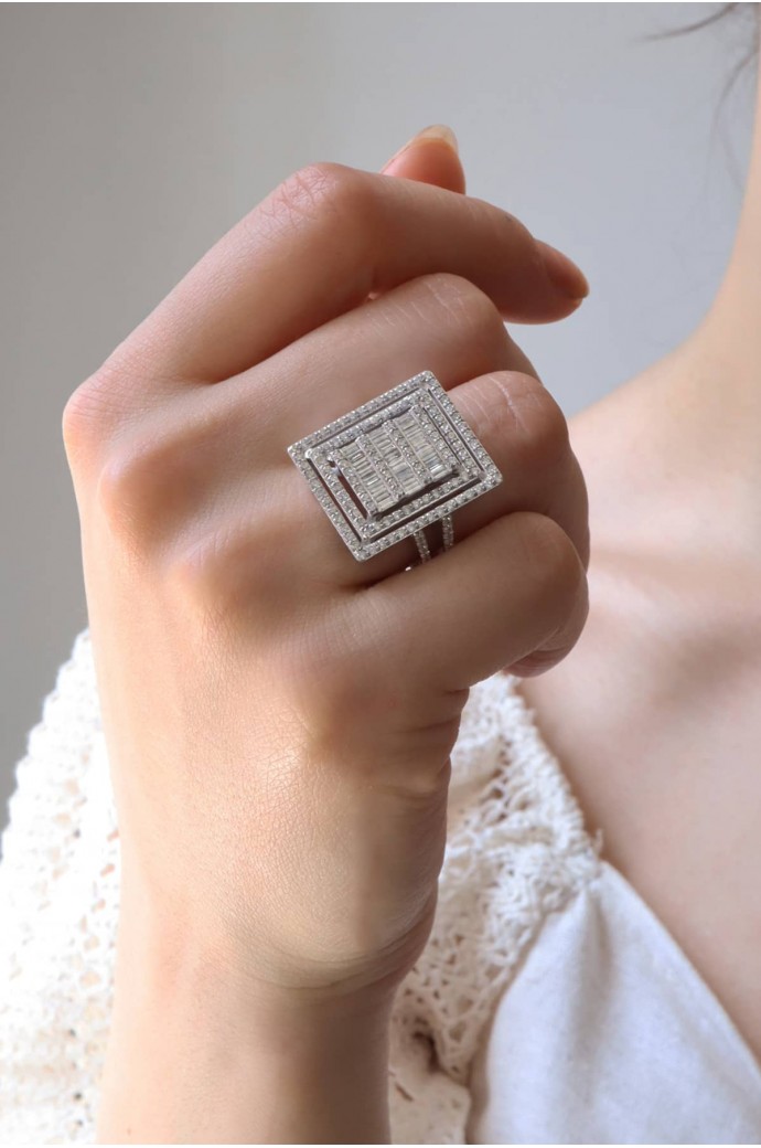 Baget Pırlanta Yüzük 0,99 Karat 