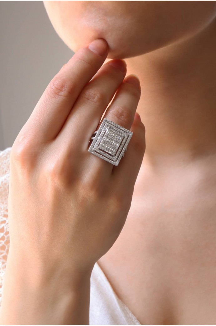 Baget Pırlanta Yüzük 0,99 Karat 