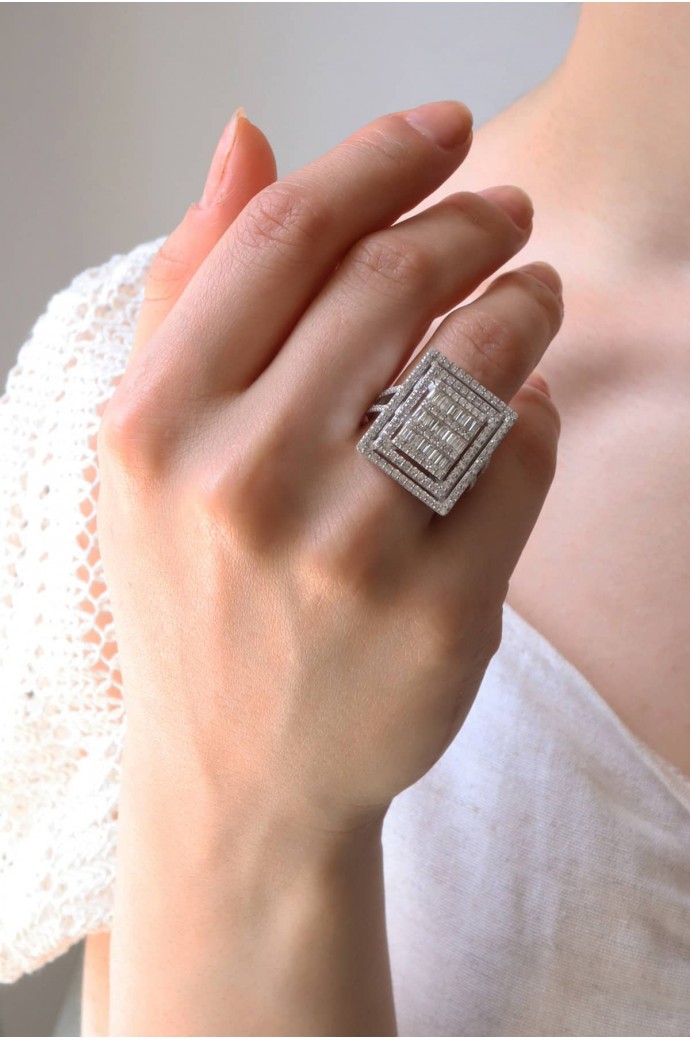 Baget Pırlanta Yüzük 0,99 Karat 