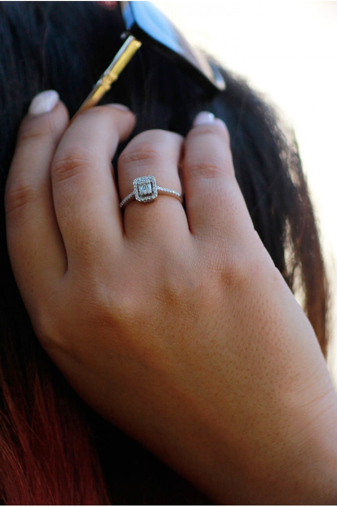 Baget Pırlanta Yüzük 0,16 Karat 