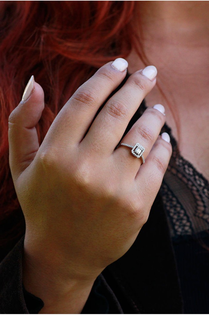 Baget Pırlanta Yüzük 0,16 Karat 