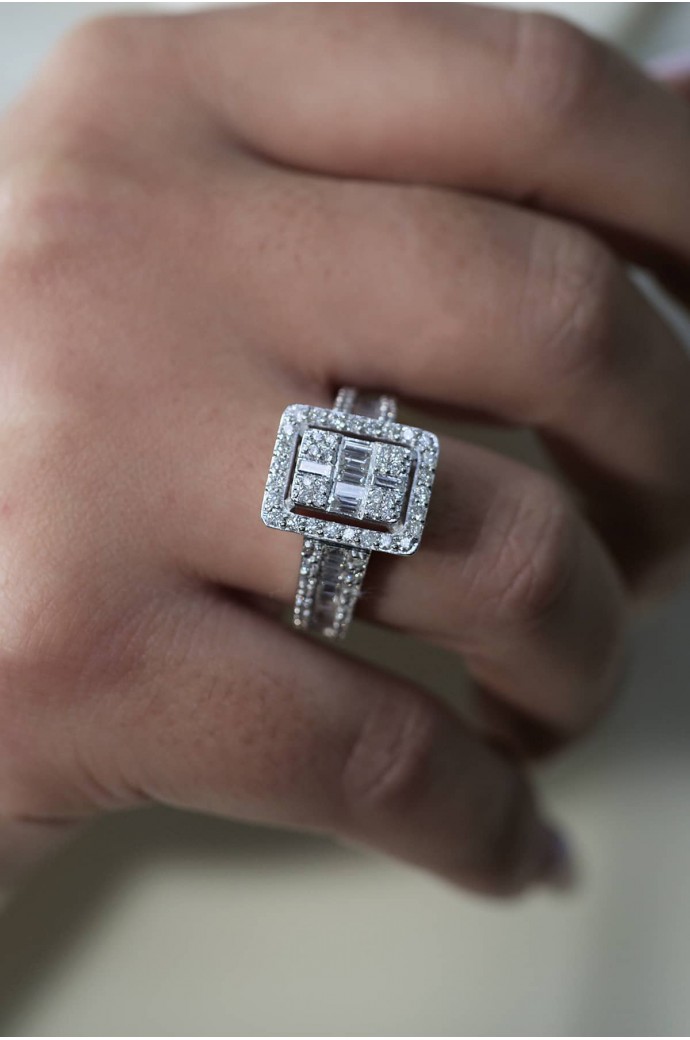 Baget Pırlanta Yüzük 1,30 Karat 