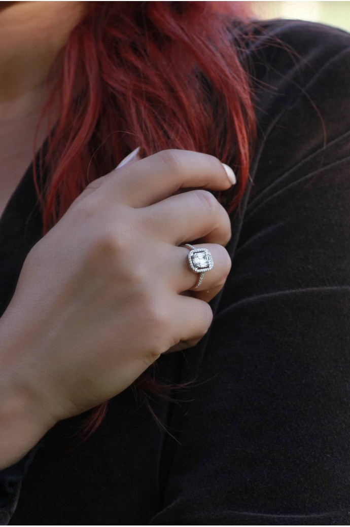 Baget Pırlanta Yüzük 0,50 Karat 