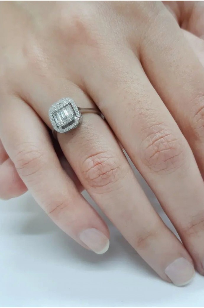 Baget Pırlanta Yüzük 0,40 Karat 