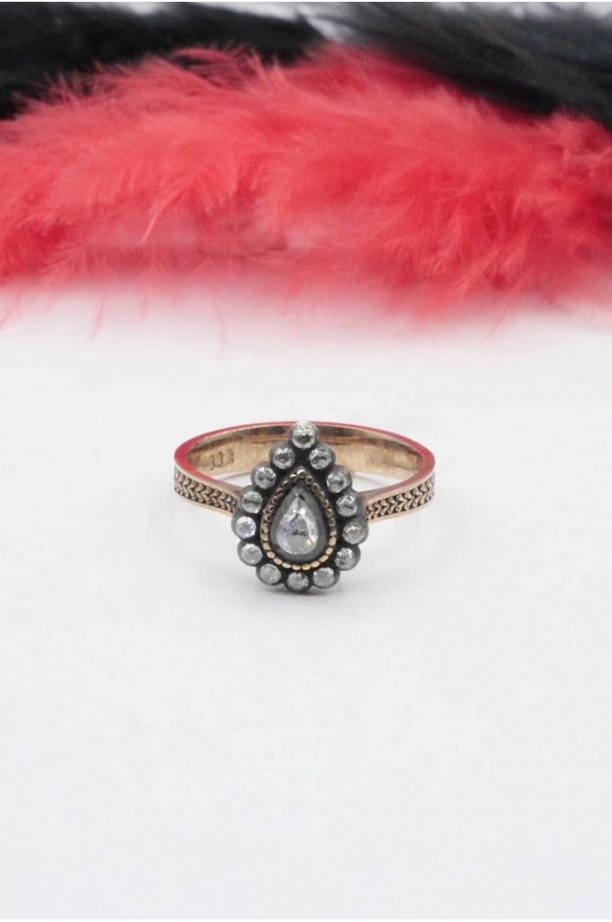 Elmas Gül Damla Yüzük 0,27 Karat