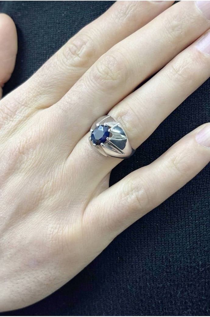 Erkek Yüzüğü Safirli 2,85 Karat